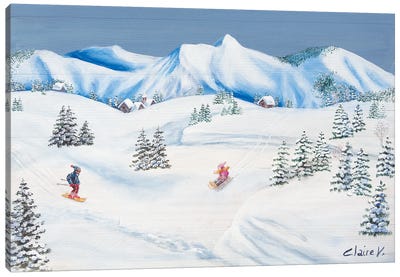 All Schuss Canvas Art Print - Skiing Art