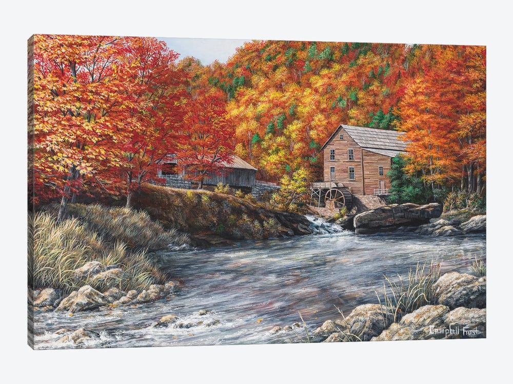 Glade Creek Grist Mill by Campbell Frost 1-piece Canvas Art Print