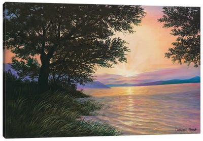 Sunrise At Norris Lake Canvas Art Print - Calm Art