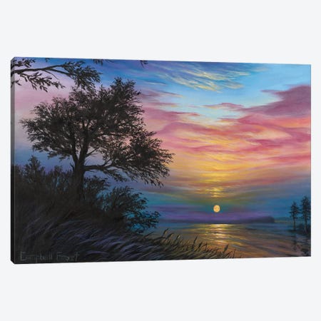 River Moon Canvas Print #CMF39} by Campbell Frost Canvas Print