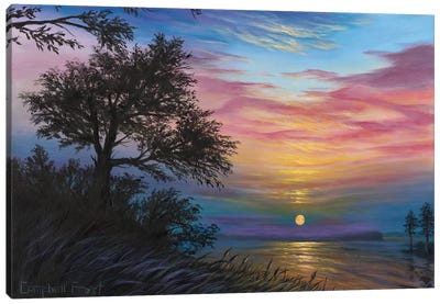 River Moon Canvas Art Print - Campbell Frost