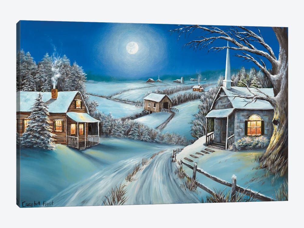 Snowy Night by Campbell Frost 1-piece Canvas Print