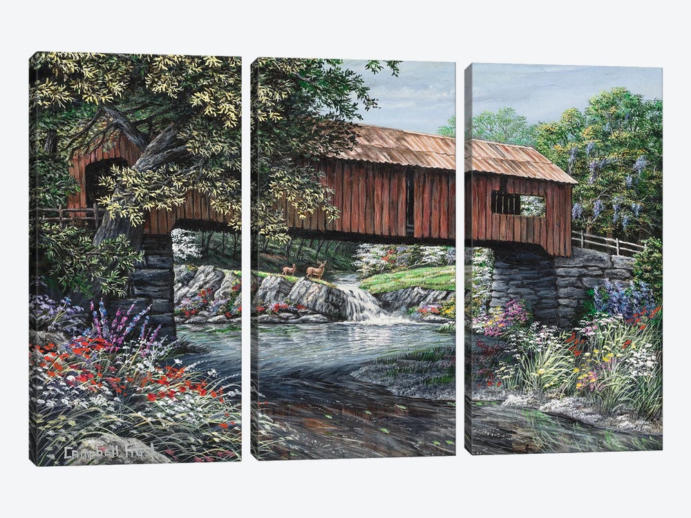 Covered Bridge by Campbell Frost 3-piece Art Print