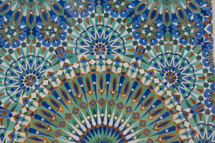 Close-Up Of A Decorative Mosaic I, Hassan II Mosque, Casablanca, Morocco