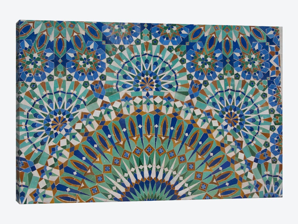 Close-Up Of A Decorative Mosaic I, Hassan II Mosque, Casablanca, Morocco 1-piece Canvas Print