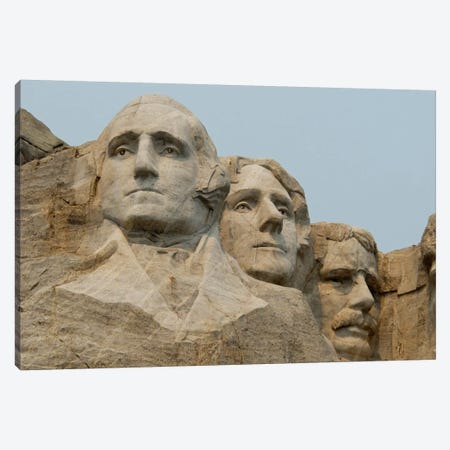 Washington, Jefferson And Roosevelt In Zoom, Mount Rushmore National Memorial, Pennington County, South Dakota, USA Canvas Print #CMH4} by Cindy Miller Hopkins Canvas Print