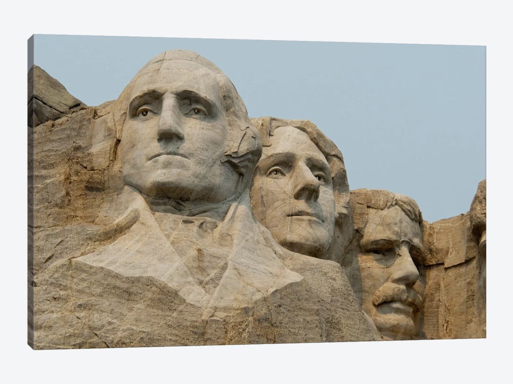 Washington, Jefferson And Roosevelt In Zoom, Mount Rushmore National Memorial, Pennington County, South Dakota, USA by Cindy Miller Hopkins 1-piece Canvas Artwork