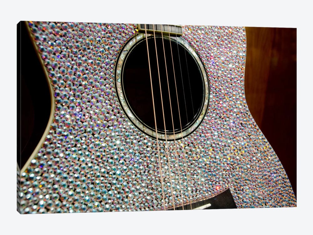 Taylor Swift's Bejeweled Guitar In Zoom, Country Music Hall Of Fame, Nashville, Tennessee, USA by Cindy Miller Hopkins 1-piece Art Print