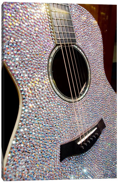 Taylor Swift's Bejeweled Guitar, Country Music Hall Of Fame, Nashville, Tennessee, USA Canvas Art Print - Musical Instrument Art