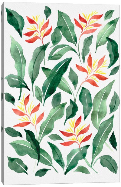 Parakeet Flower Canvas Art Print