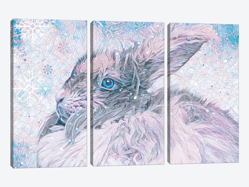 Snow Bunny by Claudia McKinney 3-piece Art Print