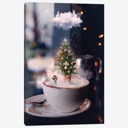 Christmas In A Cup Canvas Print #CMK140} by Claudia McKinney Canvas Artwork