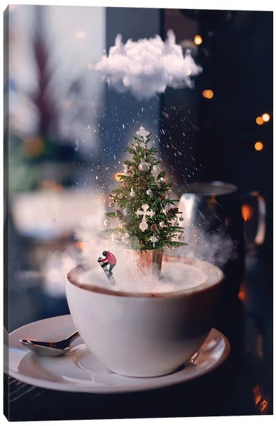 Christmas In A Cup Canvas Art Print - Winter Wonderland