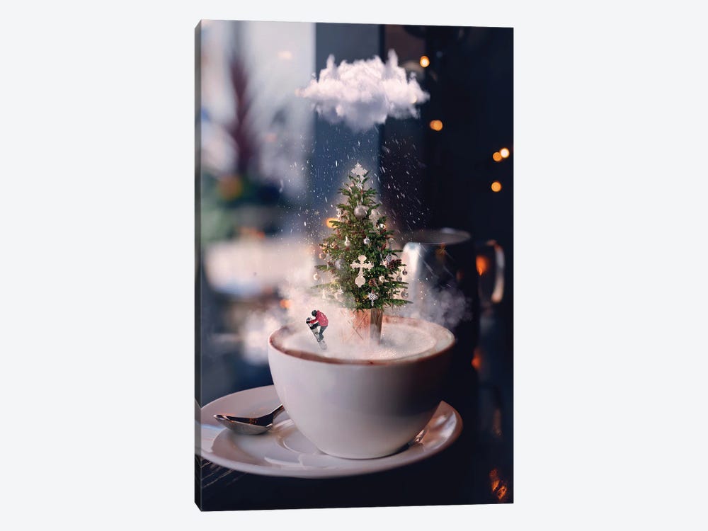 Christmas In A Cup by Claudia McKinney 1-piece Canvas Wall Art
