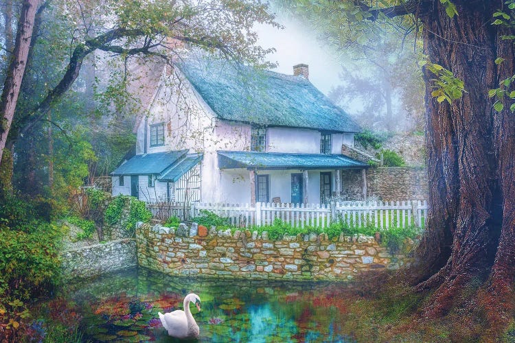 Cozy Country Cottage by Claudia McKinney wall art