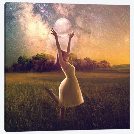 Dance With The Moon Canvas Print #CMK165} by Claudia McKinney Canvas Art Print
