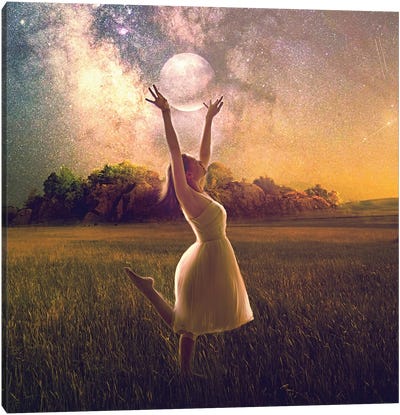 Dance With The Moon Canvas Art Print - Stargazers