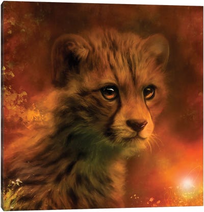 Baby Cheetah Canvas Art Print - Cheetah Art