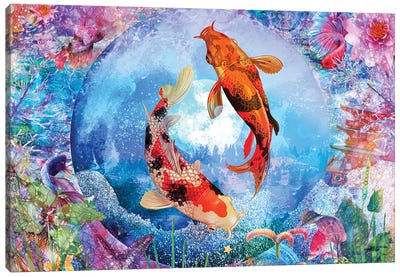 Summer Koi Canvas Art Print - Koi Fish Art