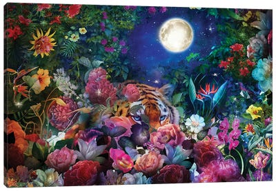 Tiger Moon Canvas Art Print - Tiger Art