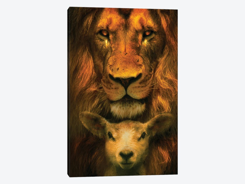 Lion And The Lamb by Claudia McKinney 1-piece Canvas Print