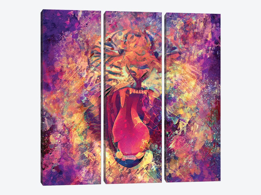 Eye Of The Tiger by Claudia McKinney 3-piece Canvas Art Print