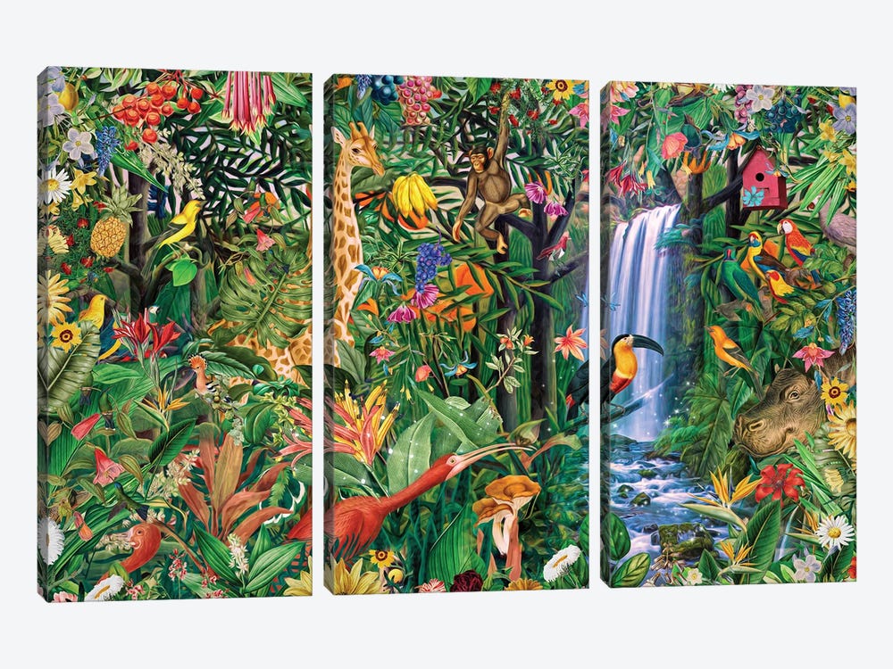 Magical Jungle by Claudia McKinney 3-piece Canvas Artwork