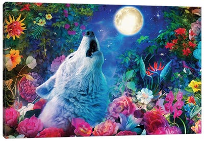Sing To The Sky Canvas Art Print - Full Moon Art