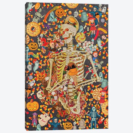Sweet And Scary Skeletons Canvas Print #CMK206} by Claudia McKinney Canvas Artwork
