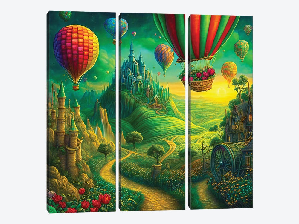We're Off To See The Wizard by Claudia McKinney 3-piece Canvas Print