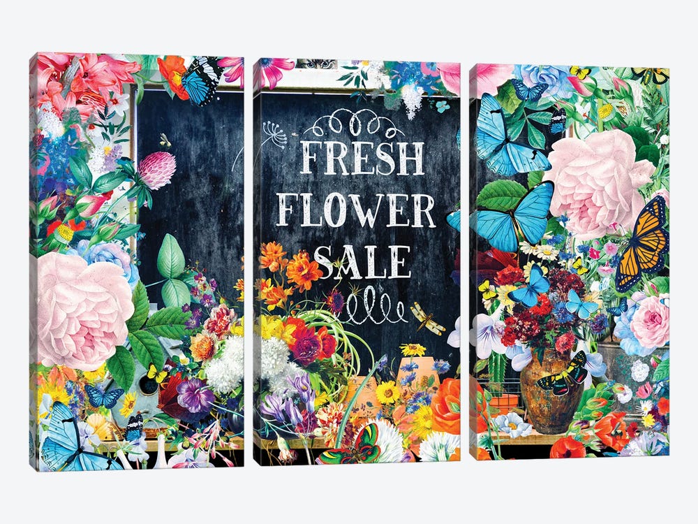Flower Sale by Claudia McKinney 3-piece Canvas Wall Art