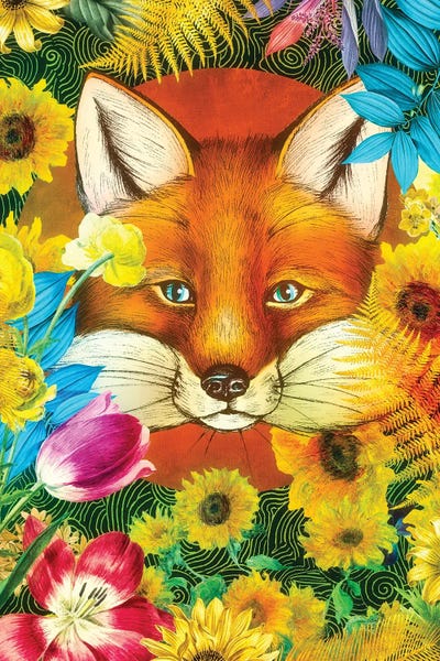 Fox In Floral by Claudia McKinney canvas print