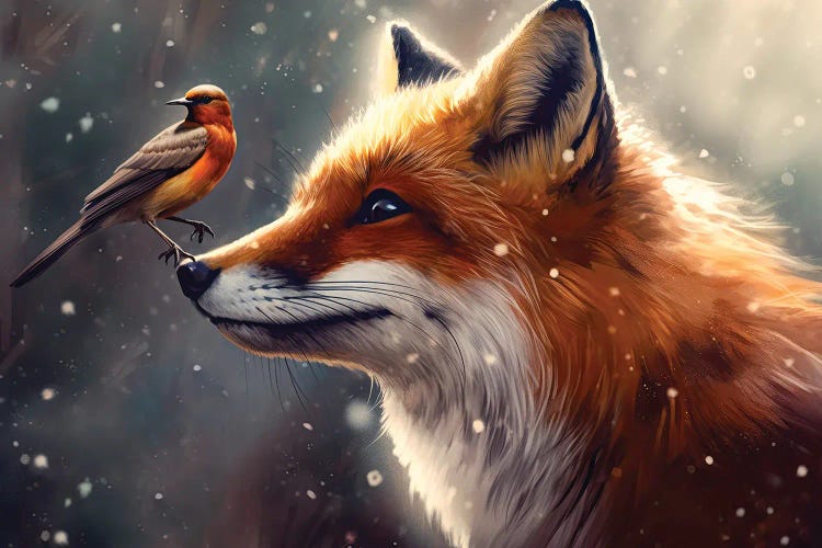 Winter Fox by Claudia McKinney wall art