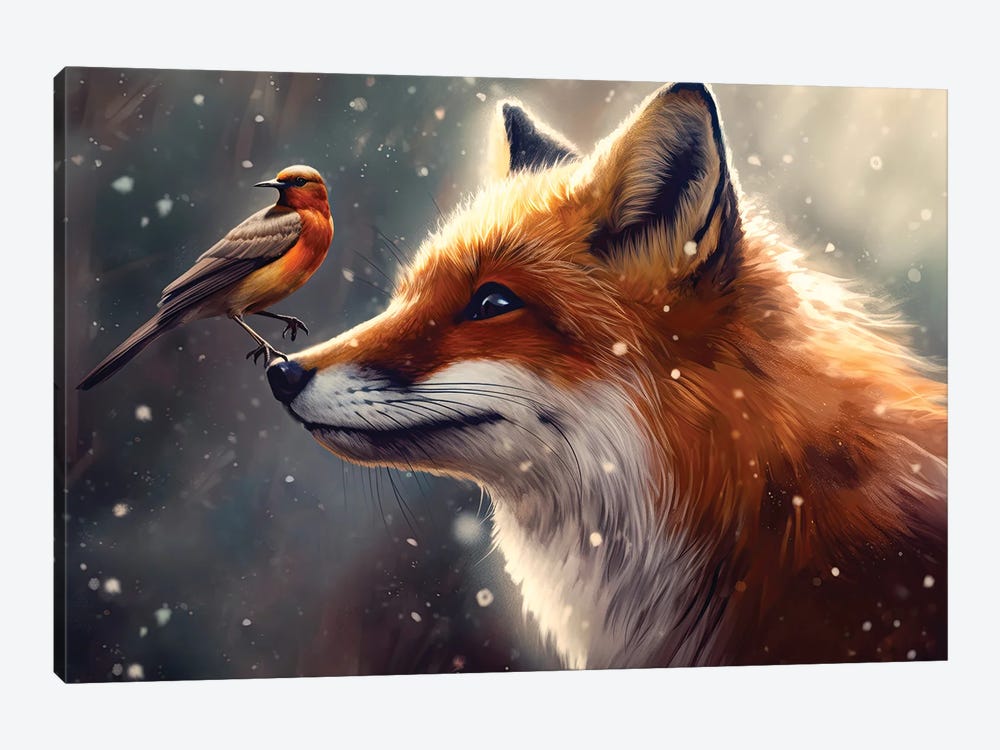 Winter Fox by Claudia McKinney 1-piece Canvas Art