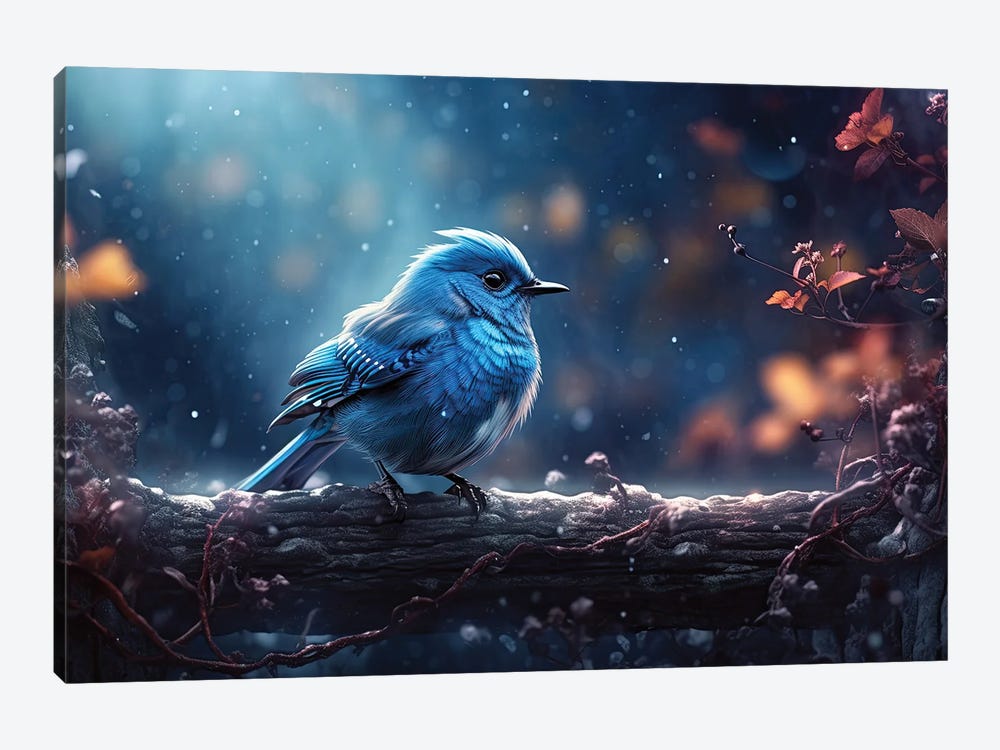 Winter Bluebird by Claudia McKinney 1-piece Canvas Wall Art