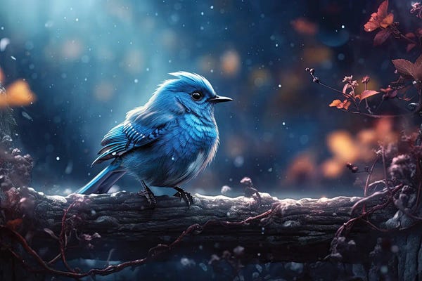 Snow: Winter Bluebird by Claudia McKinney