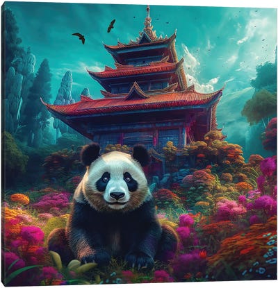 Zen Panda Canvas Art Print - Claudia McKinney
