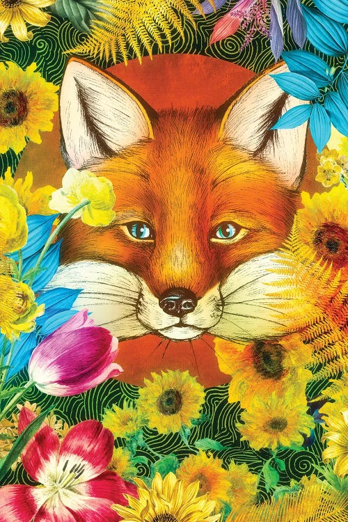 Fox In Floral by Claudia McKinney wall art