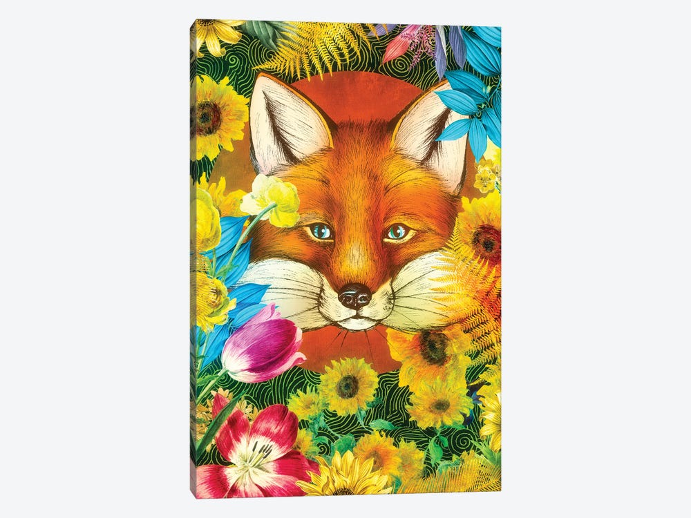 Fox In Floral by Claudia McKinney 1-piece Canvas Art Print