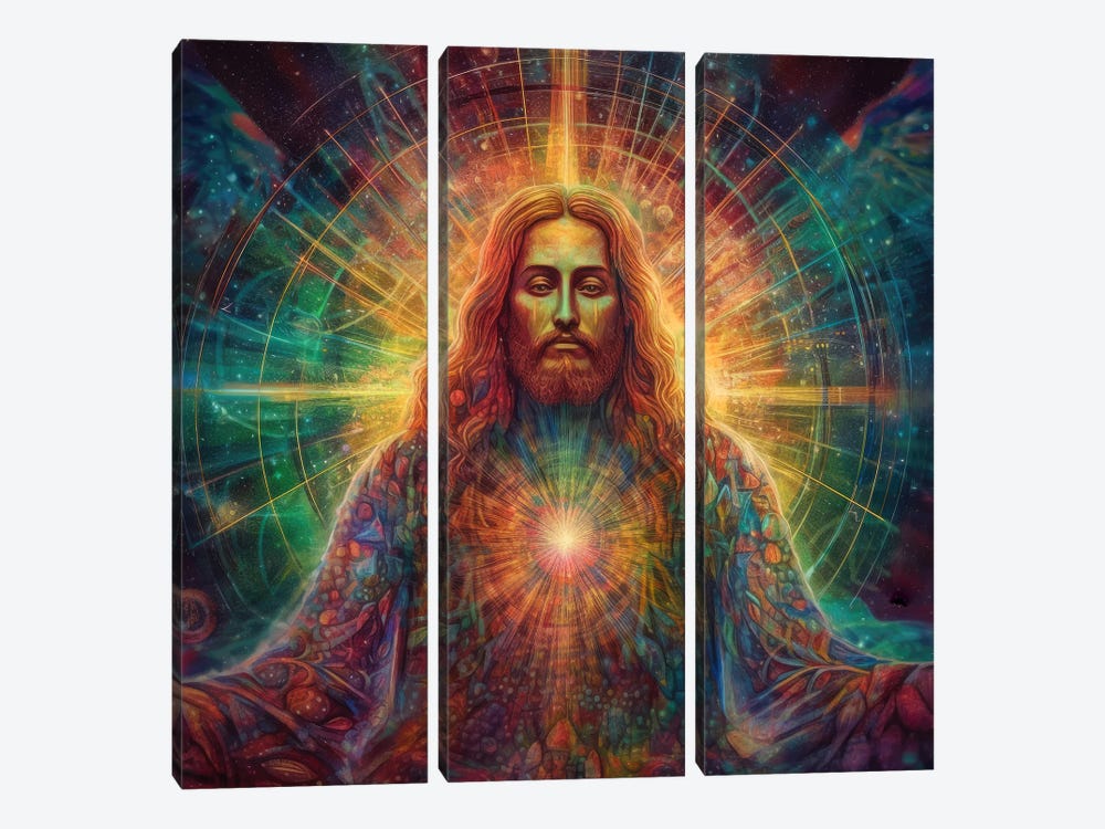 The Cosmic Christ by Claudia McKinney 3-piece Canvas Print