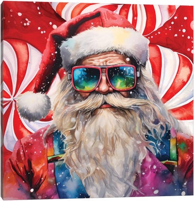 Twisted Peppermint Canvas Art Print - Santa Claus Art