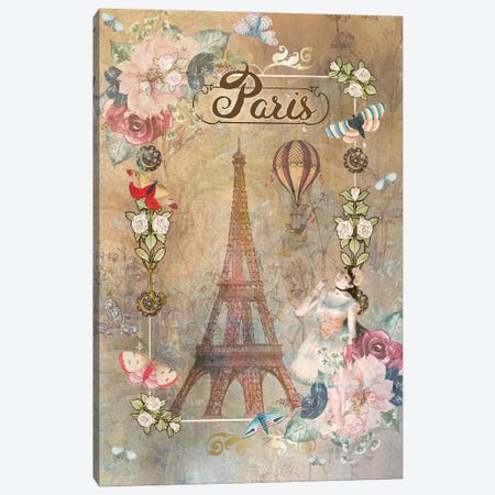 From Paris With Love Canvas Print #CMK26} by Claudia McKinney Canvas Artwork