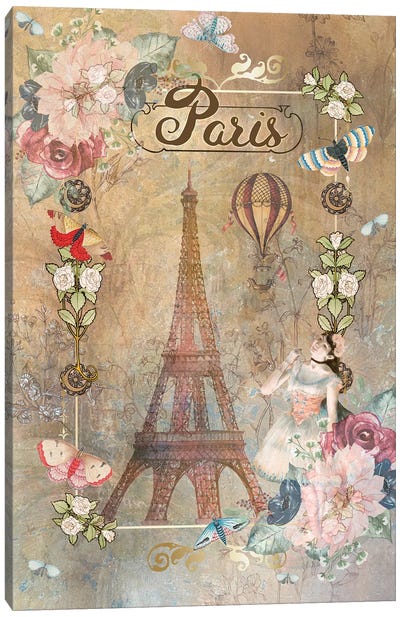 From Paris With Love Canvas Art Print - Claudia McKinney