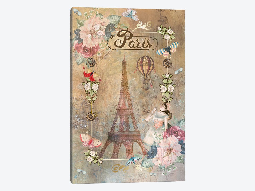 From Paris With Love by Claudia McKinney 1-piece Canvas Art Print