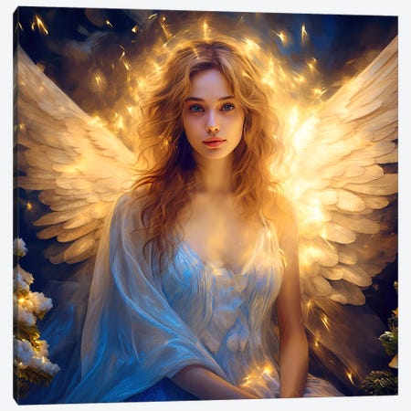 Advent Angel Canvas Print #CMK275} by Claudia McKinney Canvas Art Print