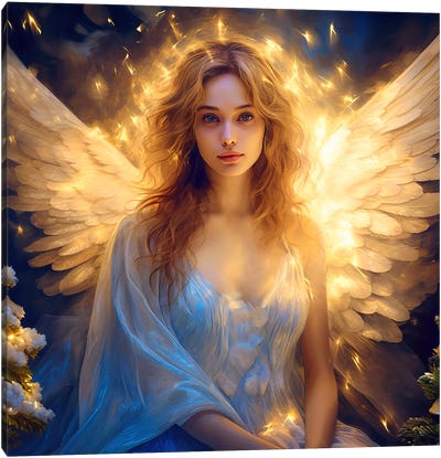 Advent Angel Canvas Art Print - Claudia McKinney