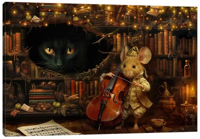 Concert For One Canvas Art Print - Mouse Art