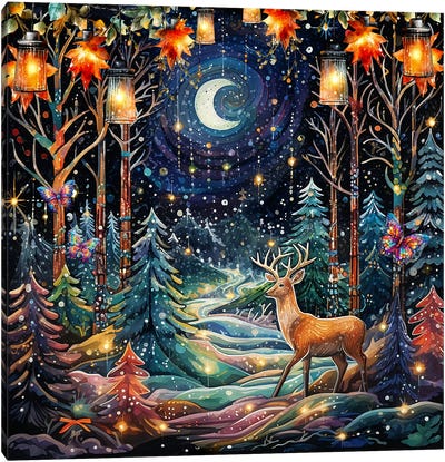 Aspen Glow Canvas Art Print - Deer Art