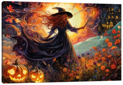 I Put A Spell On You Canvas Art Print - Halloween Art
