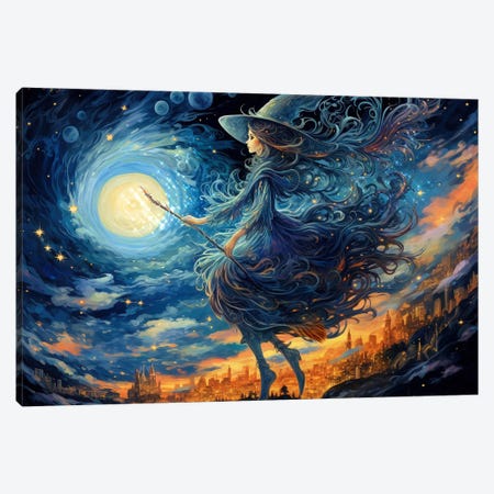 Witch's Night Out Canvas Print #CMK288} by Claudia McKinney Art Print
